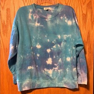 Chic Tie-Dye Blue Women's Sweater